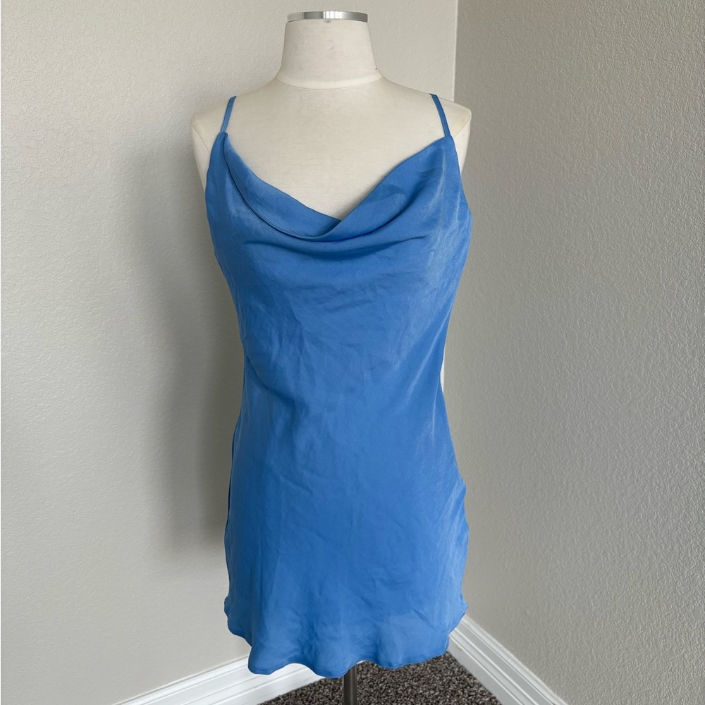 Nasty Gal Light Blue Slip Dress